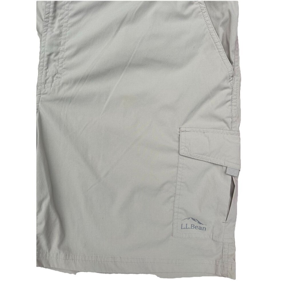 LL Bean Tropicwear 9" Cargo Shorts Men’s XXL Khaki Elastic Comfort Waist 512822 - Picture 4 of 8